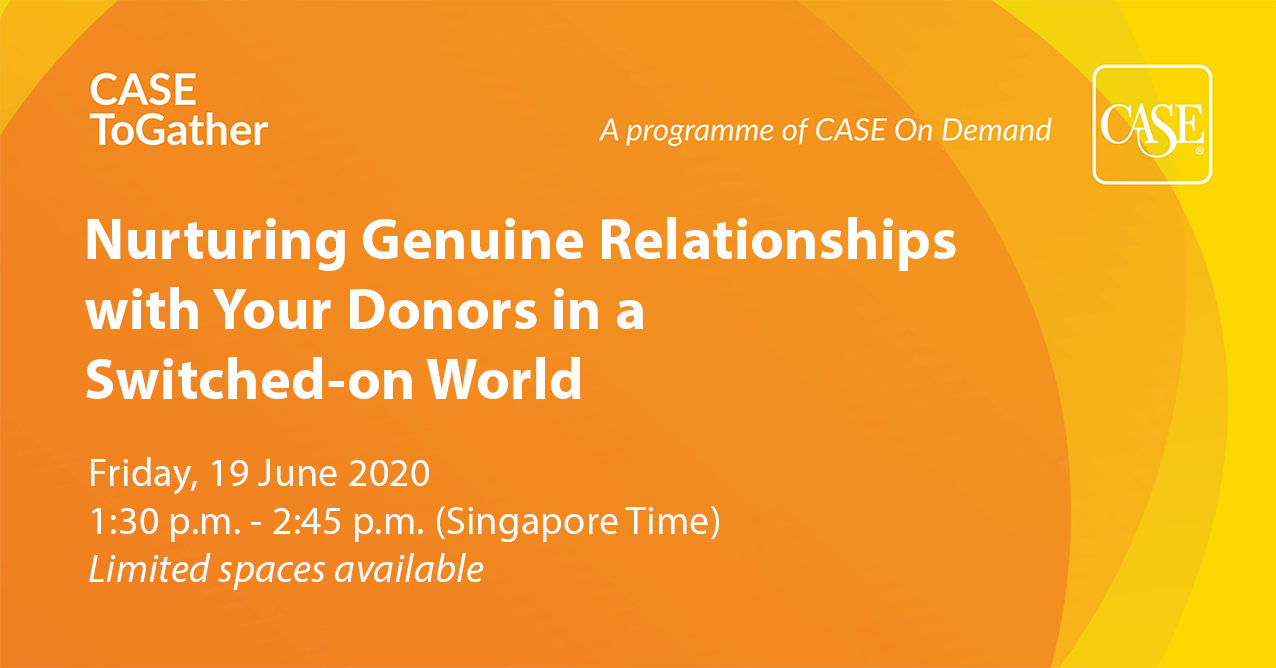 Nurturing Genuine Relationships with Your Donors in a Switched-on World Banner